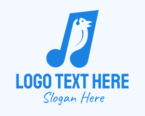 Ringtone - Blue Musical Song Bird logo design