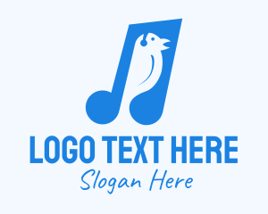 Blue Musical Song Bird Logo