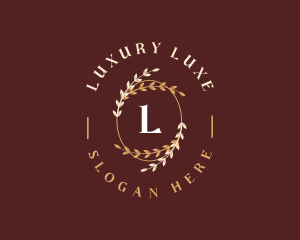 Luxury Leaf Ornament logo design