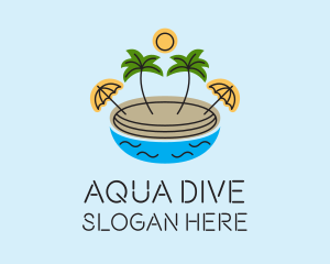 Diving - Beach Resort Island logo design