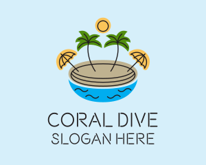 Snorkeling - Beach Resort Island logo design