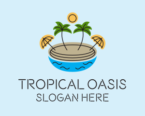 Island - Beach Resort Island logo design