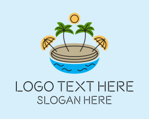Diving - Beach Resort Island logo design
