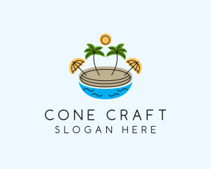 Beach Resort Island  logo design