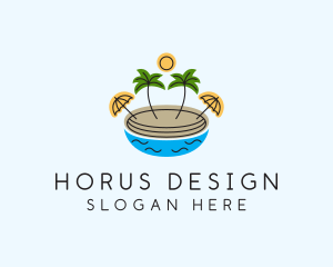 Beach Resort Island  logo design