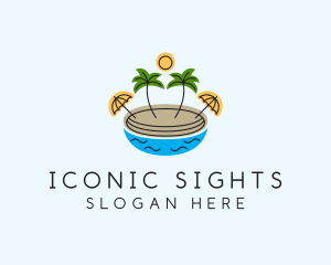 Beach Resort Island  logo design