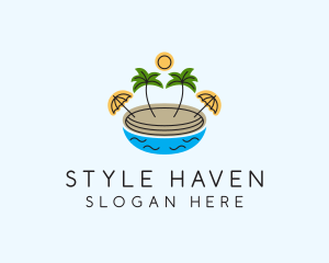 Beach Resort Island  logo design