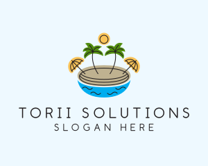 Beach Resort Island  logo design