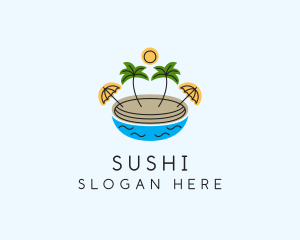 Beach Resort Island  logo design