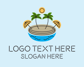 Island - Beach Resort Island logo design