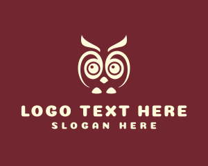 Yellow - Big Eyes Owl logo design