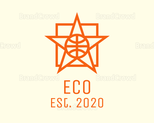 Orange Basketball Star Logo