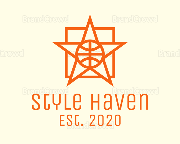 Orange Basketball Star Logo