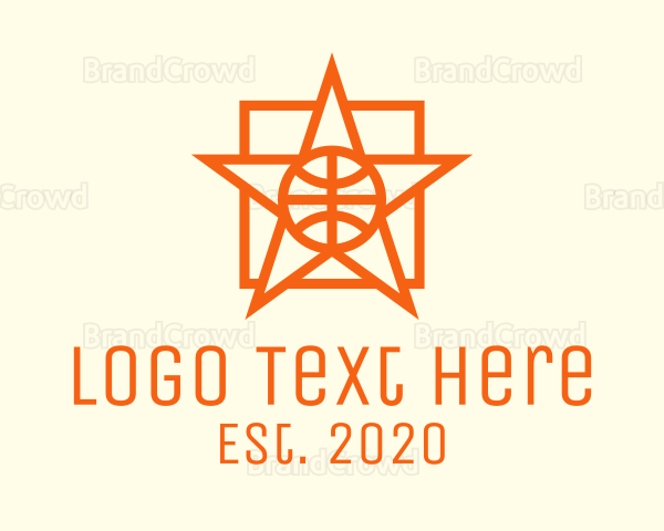 Orange Basketball Star Logo