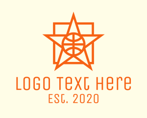Orange Circle - Orange Basketball Star logo design