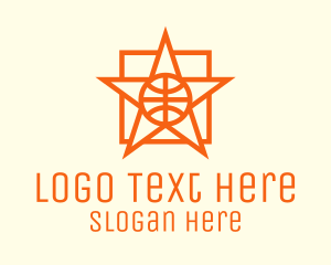 Orange Basketball Star Logo