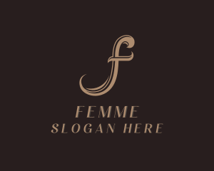 Seamstress Fashion Boutique Letter F logo design