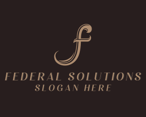 Seamstress Fashion Boutique Letter F logo design