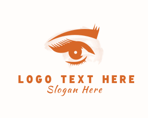 Lashes - Woman Watercolor Eye logo design