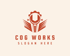 Handyman Wrench Cog logo design