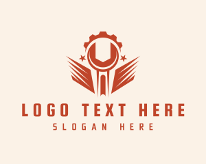 Tool - Handyman Wrench Cog logo design