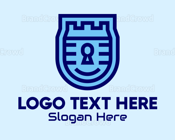 Blue Security Lock Logo