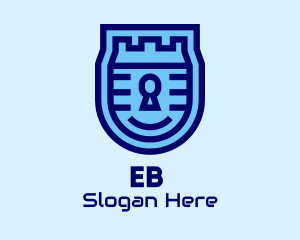 Blue Security Lock  Logo