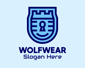 Blue Security Lock  Logo