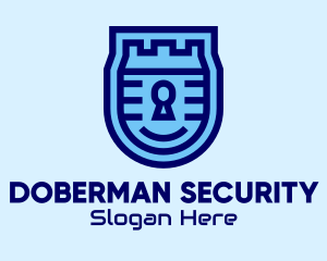 Blue Security Lock  logo design