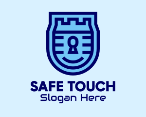 Blue Security Lock  logo design