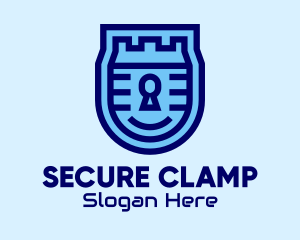 Blue Security Lock  logo design