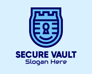 Vault - Blue Security Lock logo design