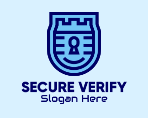 Blue Security Lock  logo design