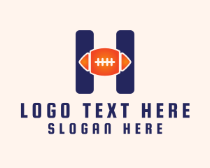 League - Blue H Football logo design