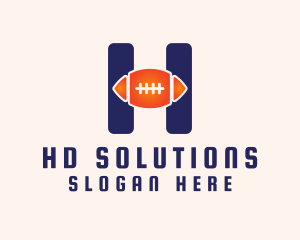 Blue H Football logo design