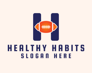 Blue H Football logo design