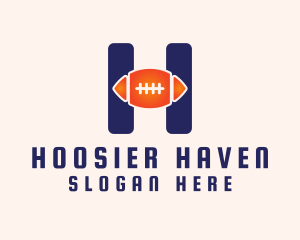 Blue H Football logo design