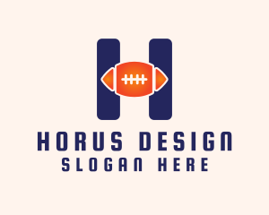 Blue H Football logo design