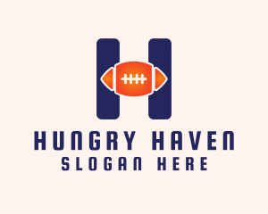 Blue H Football logo design