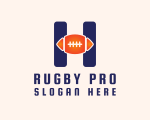 Rugby - Blue H Football logo design