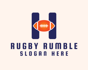 Rugby - Blue H Football logo design