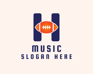 Quarterback - Blue H Football logo design