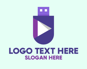 Youtuber - Media Player Flash Drive logo design