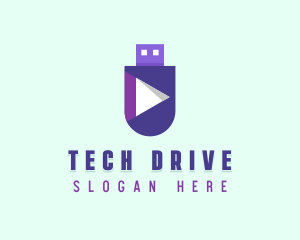 Usb - Media Player Flash Drive logo design