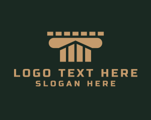 Law - Law School Column Financing logo design