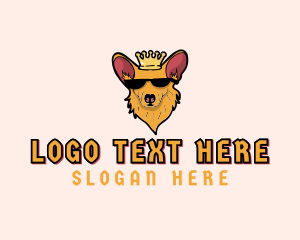 Puppy - Crown Corgi Dog logo design