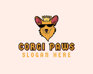 Corgi - Crown Corgi Dog logo design