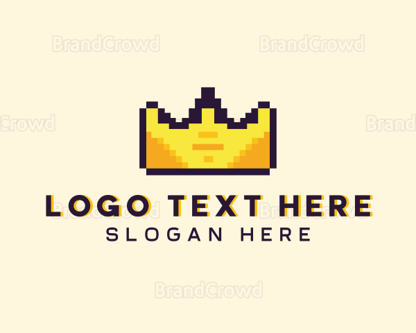 Pixelated Crown Pixel Logo