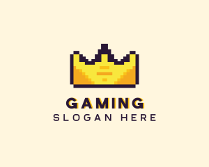 Pixelated Crown Pixel Logo