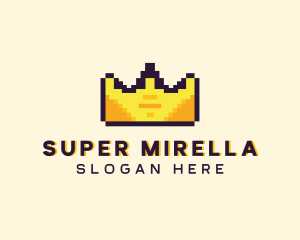 Futuristic - Pixelated Crown Pixel logo design